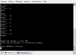 Arithmetic, calcul mental en ligne de commande